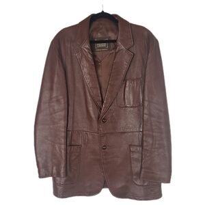 VTG Howard's Mens Leather Sport Coat Made in the USA Size 46
